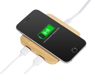 Изображение №2 | USB-хаб с беспроводной зарядкой из бамбука «Plato», 5 Вт (натуральный)