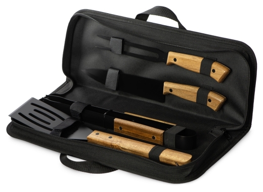 Изображение №1 | Набор для барбекю «Ribeye» из акации (инструменты- черный/дерево, чехол- черный)