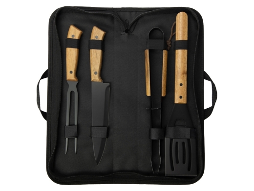 Изображение №2 | Набор для барбекю «Ribeye» из акации (инструменты- черный/дерево, чехол- черный)