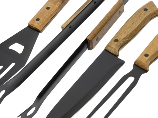 Изображение №4 | Набор для барбекю «Ribeye» из акации (инструменты- черный/дерево, чехол- черный)