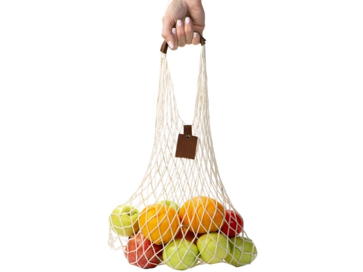 Изображение №4 | Авоська «Dream» из натурального хлопка с кожаными ручками, 15 л 15л (натуральный)