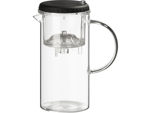 Изображение №1 | Стеклянный заварочный чайник «Gunfu» (прозрачный, черный)