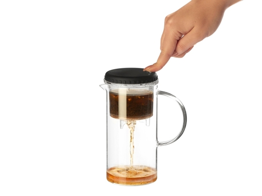 Изображение №5 | Стеклянный заварочный чайник «Gunfu» (прозрачный, черный)