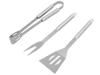 Изображение №9 | Набор для барбекю в кейсе: лопатка, щипцы, вилка «Salvy» (серебристый)