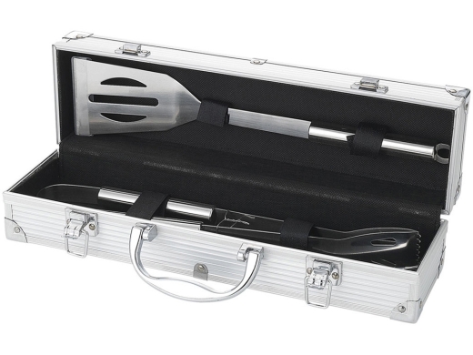 Изображение №2 | Набор для барбекю в кейсе: лопатка, щипцы, вилка «Salvy» (серебристый)