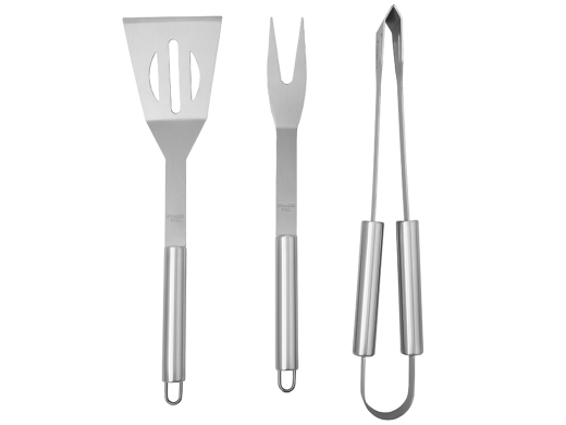 Изображение №11 | Набор для барбекю в кейсе: лопатка, щипцы, вилка «Salvy» (серебристый)