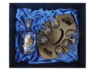 Изображение №2 | Набор для водки (прозрачный/золотистый, коричневый)