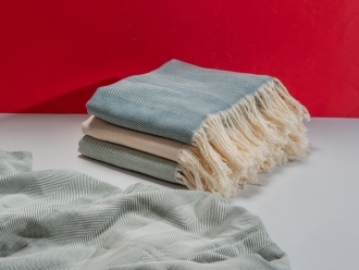 Изображение №8 | Плед «Hild» из натурального хлопка (бежевый)