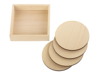 Изображение №2 | Набор круглых костеров на подставке «Drink» (натуральный)