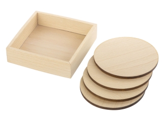 Изображение №3 | Набор круглых костеров на подставке «Drink» (натуральный)