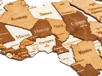 Изображение №4 | Интерьерная карта мира «World» (натуральный, коричневый)