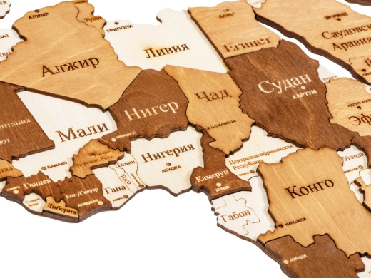 Изображение №4 | Интерьерная карта мира «World» (натуральный, коричневый)