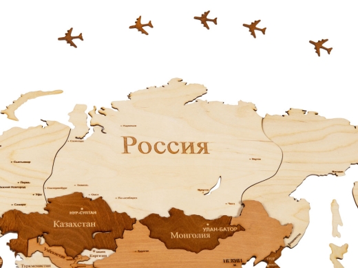 Изображение №5 | Интерьерная карта мира «World» (натуральный, коричневый)