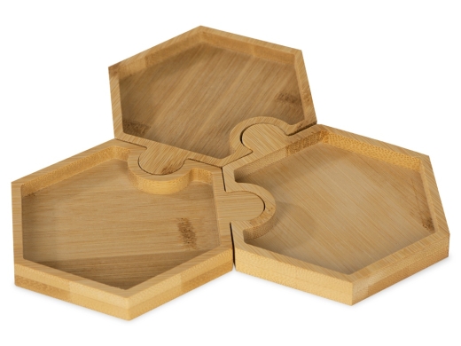 Изображение №1 | Набор костеров-менажниц в форме пазла «Sota» (натуральный)