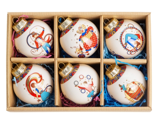 Изображение №5 | Набор новогодних шаров, 6 шт (белый, разноцветный)