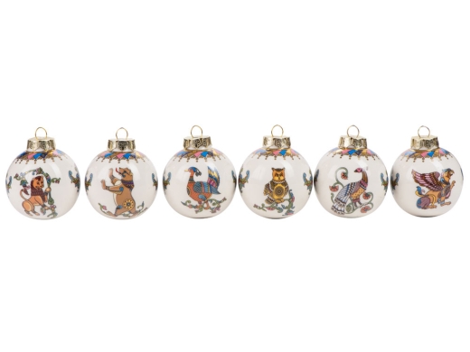 Изображение №4 | Набор новогодних шаров, 6 шт (белый, разноцветный)