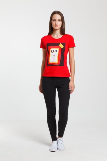 Изображение №3 | Футболка женская «Сода», красная, размер S