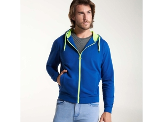 Изображение №5 | Толстовка на молнии «Fuji» унисекс S (королевский синий, неоновый желтый)