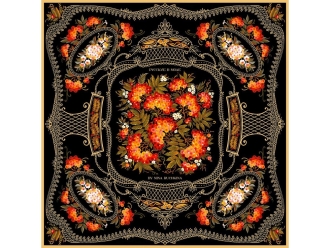 Изображение №1 | Платок «Тагильский поднос» (черный)