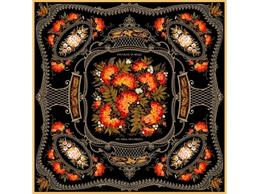 Изображение №1 | Платок «Тагильский поднос» (черный)