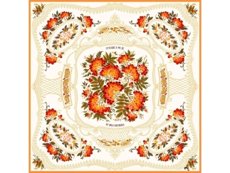 Изображение №1 | Платок «Тагильский поднос» (молочный)