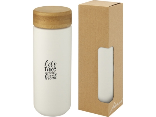 Изображение №6 | Керамическая кружка «Lumi» с бамбуковой крышкой (белый)