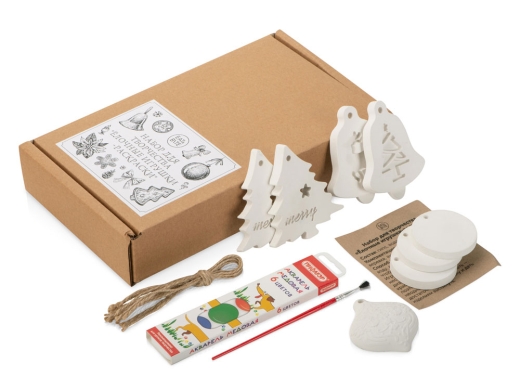 Изображение №1 | Набор для творчества «Ёлочные игрушки-раскраски» (белый/разноцветный)