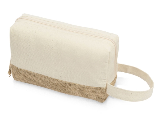 Изображение №1 | Косметичка «Jute» с ручкой из хлопка и джута (молочный)