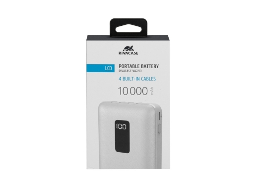Изображение №14 | Внешний аккумулятор с дисплеем и встроенными кабелями VA2210, 10000 mAh (белый)