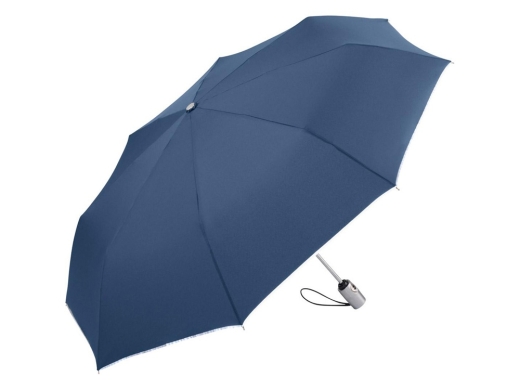 Изображение №1 | Зонт складной «Guard» автомат со светоотражающим кантом (темно-синий)