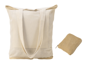 Изображение №1 | Складная сумка Jute из хлопка и джута с карманом (натуральный)