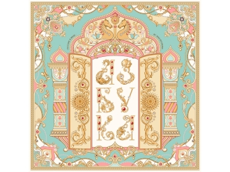 Изображение №1 | Платок «Русская Азбука» (голубой, бежевый)