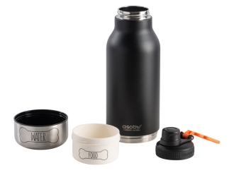 Изображение №1 | Вакуумный термос «Buddy» 3-в-1 со съемными мисками для питомцев, 1000 мл (черный)