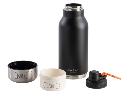 Изображение №1 | Вакуумный термос «Buddy» 3-в-1 со съемными мисками для питомцев, 1000 мл (черный)