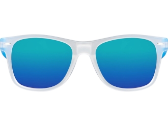 Изображение №2 | Очки солнцезащитные с зеркальными линзами «Partymaker» (белый полупрозрачный/синий)