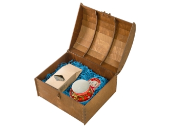 Изображение №1 | Подарочный набор: чайная пара, чай Малина с мятой (голубой, коричневый)