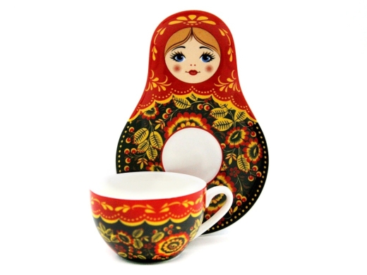 Изображение №2 | Подарочный набор: чайная пара, чай Малина с мятой (голубой, коричневый)