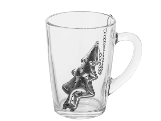 Изображение №2 | Набор «Drink»: кружка и ситечко для чая (прозрачный, серебристый)