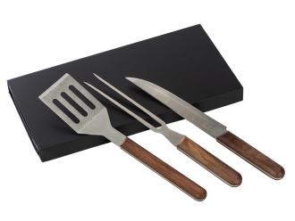 Изображение №3 | Набор для барбекю из ореха «Flank» (коричневый, серебристый)