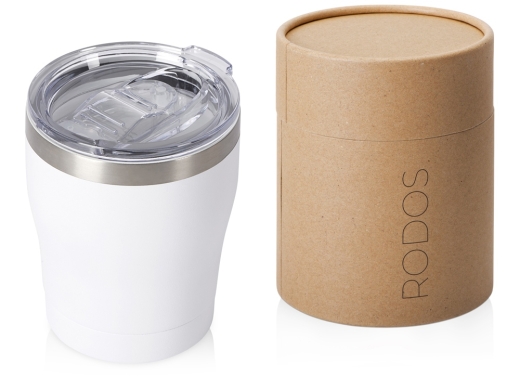 Изображение №1 | Вакуумная термокружка «Rodos» с керамическим покрытием, тубус, 350 мл (белый)