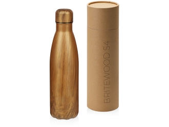 Изображение №1 | Вакуумная термобутылка «Britewood S4», 500 мл, крафтовый тубус (дерево)