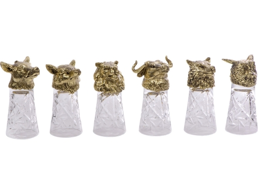 Изображение №4 | Подарочный набор «Русская охота» (стопки- прозрачный/серебристый, шкатулка- темно-коричневый/молочный)