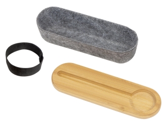 Изображение №5 | Пенал с линейкой и подставкой для телефона из бамбука «Haruki» (натуральный, серый)