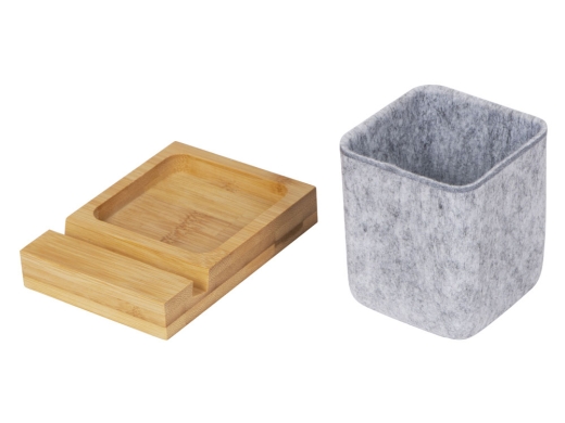 Изображение №6 | Подставка для ручек и телефона из бамбука «Takeshi» (натуральный, серый)