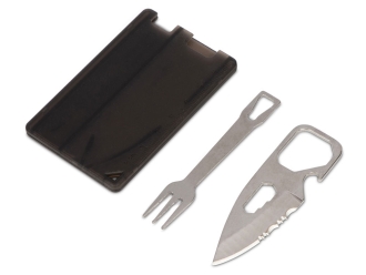 Изображение №1 | Мультиинструмент с ножом и вилкой «Hungry» (черный, серебристый)