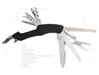 Изображение №2 | Мультитул-складной нож «Demi» 11-в-1 (черный)