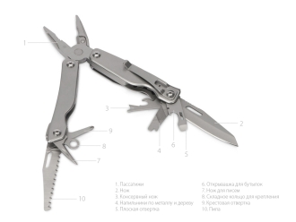 Изображение №5 | Мультитул 10-в-1 «Combo» (серебристый)