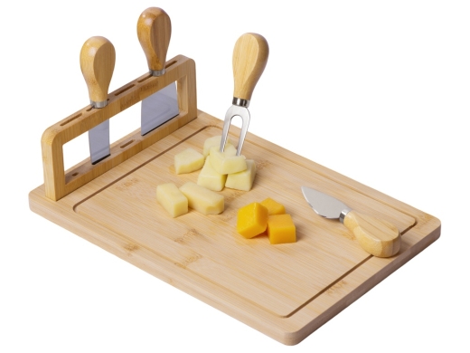 Изображение №4 | Набор для сыра из бамбука со съемной подставкой «Camembert» (натуральный/серебристый)