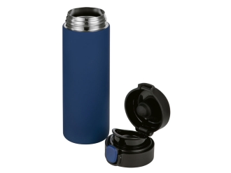 Изображение №2 | Вакуумная термокружка c кнопкой «Guard», soft-touch, 400 мл, тубус (темно-синий)
