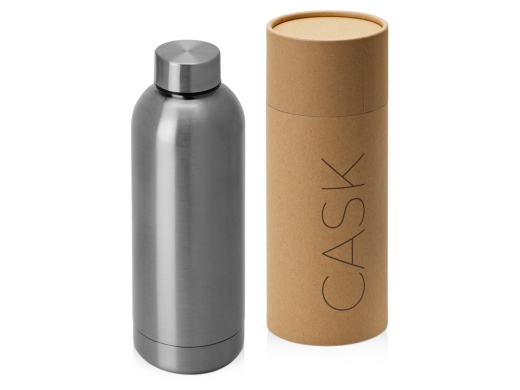 Изображение №1 | Вакуумная термобутылка с медной изоляцией «Cask», тубус, 500 мл (серебристый глянцевый)